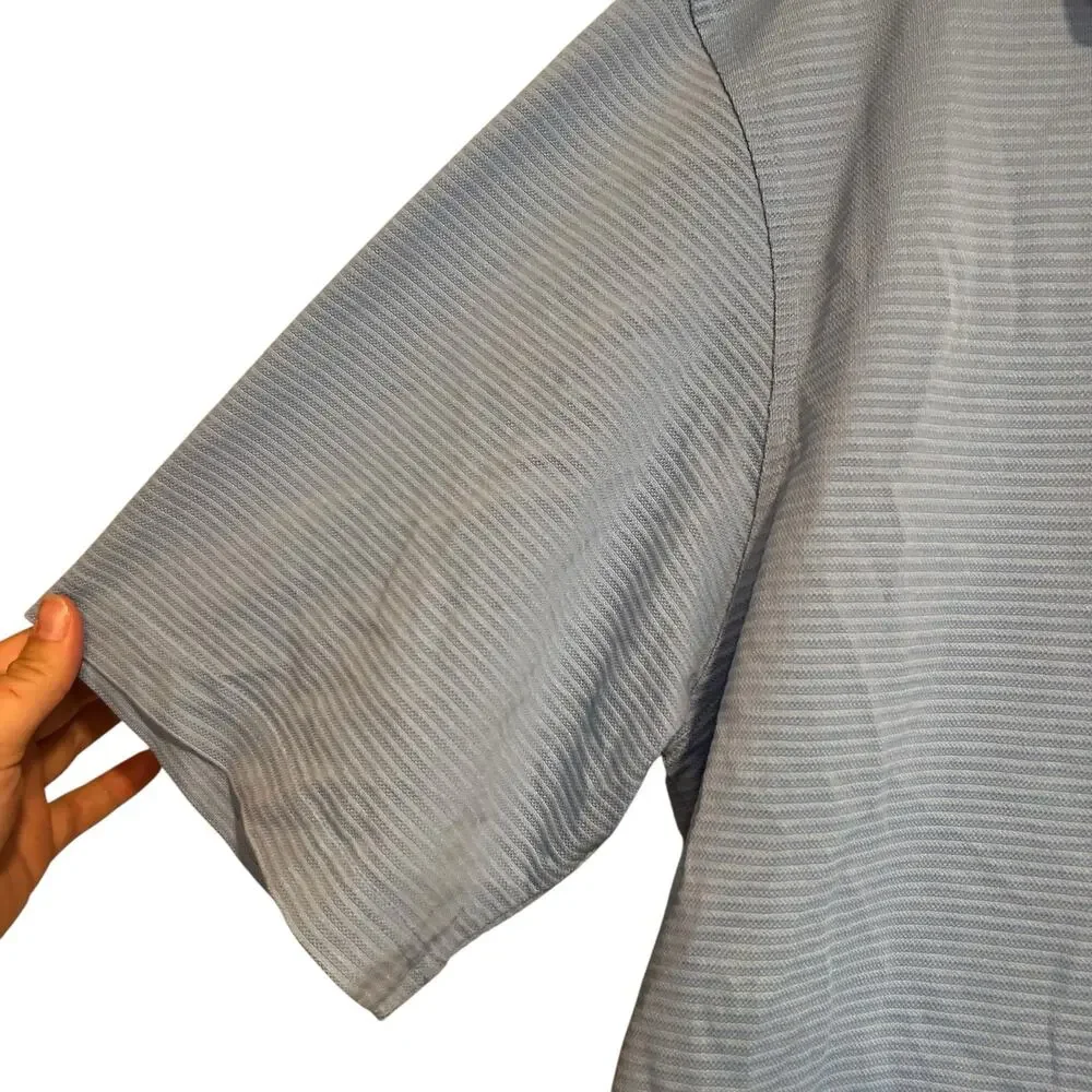 Vintage Fairway Green Purformance Blue Polo Shirt Men Sz Large Sterling Vineyard - Picture 9 of 13